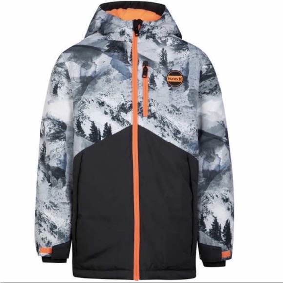 NWT Hurley Youth BOYS Snowboard Jacket GRAY - size L (14/16) - Picture 3 of 5